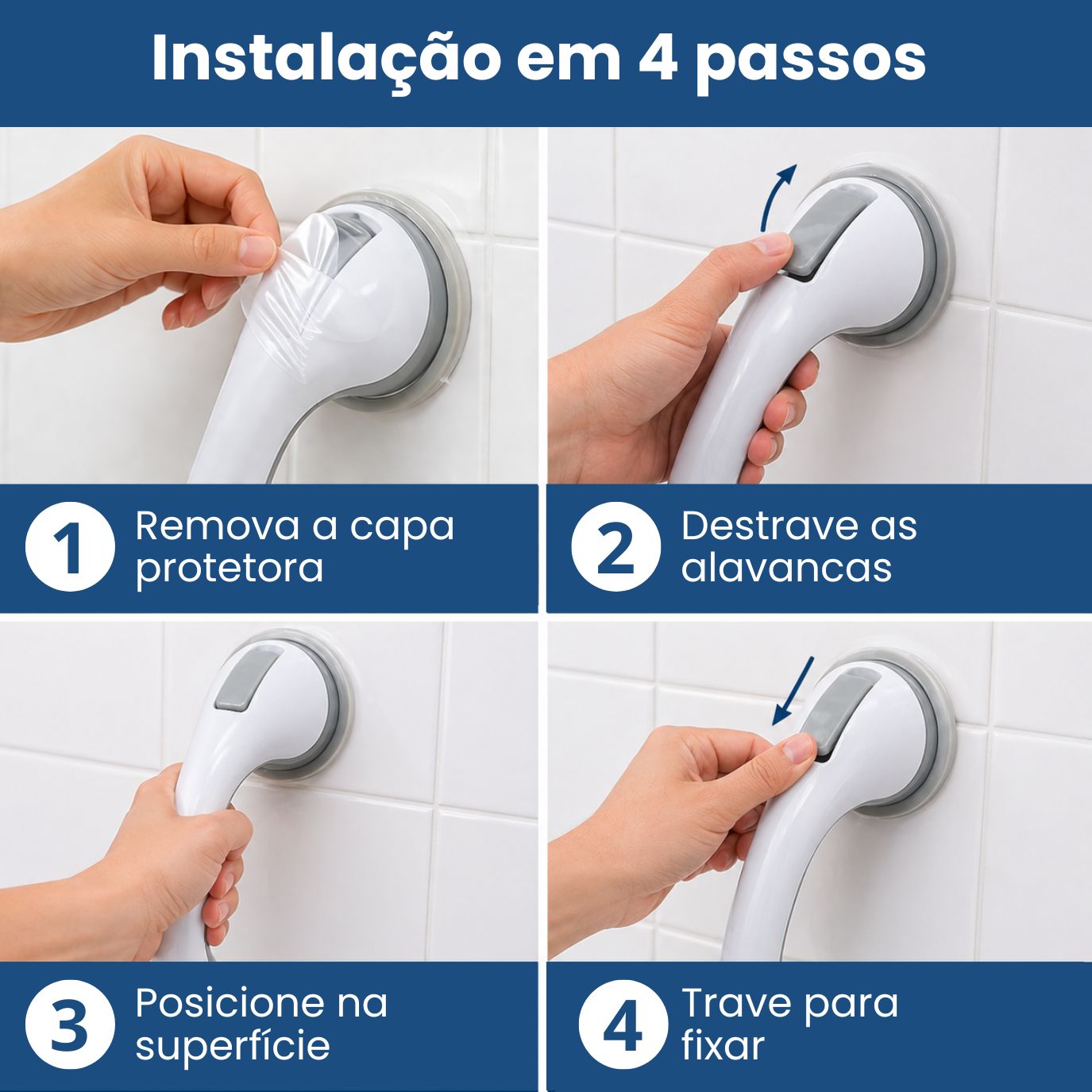 SecureGrip™ - Apoio Portátil para Banheiro