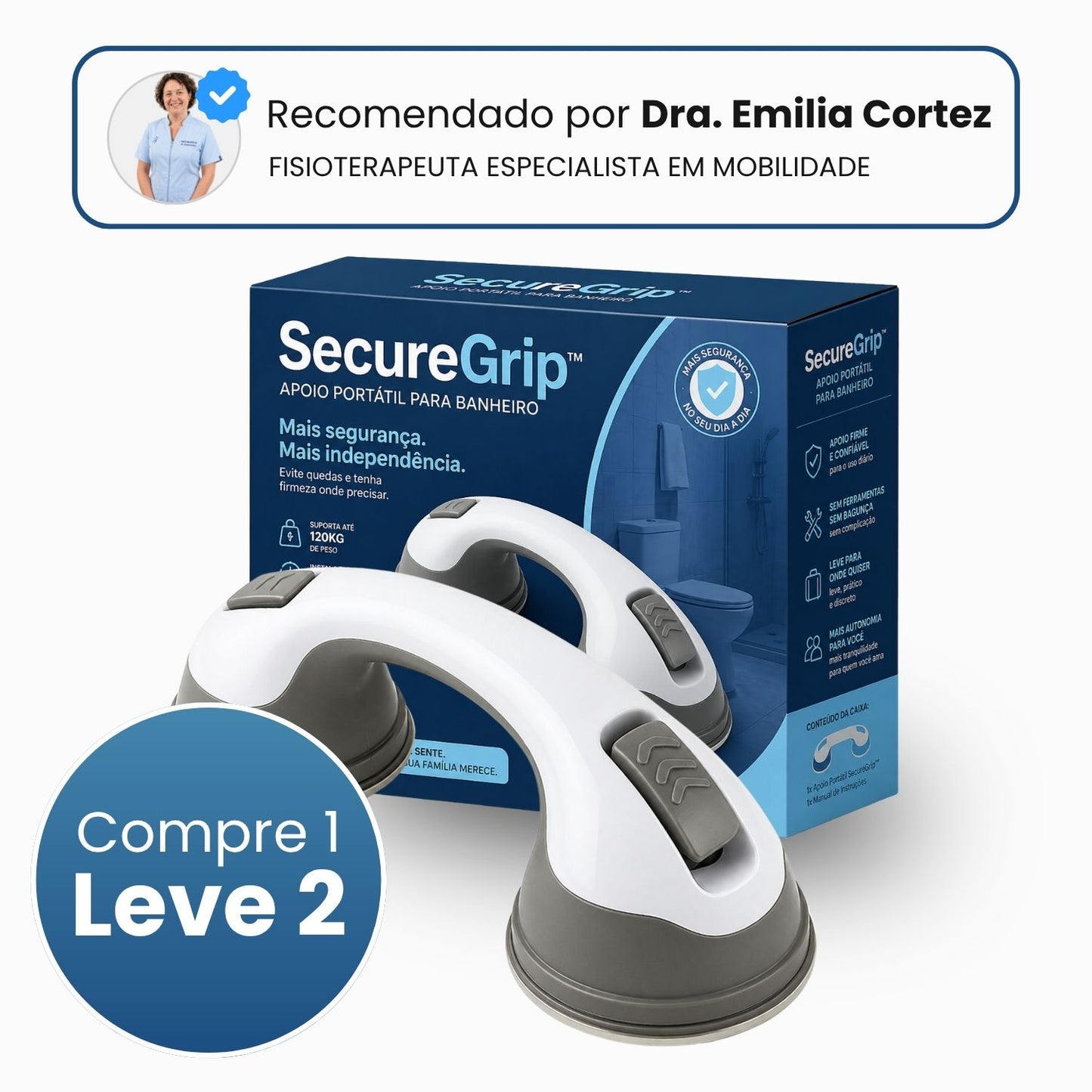 SecureGrip™ - Apoio Portátil para Banheiro