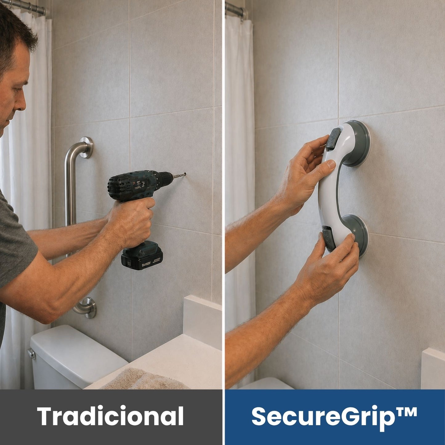 SecureGrip™ - Apoio Portátil para Banheiro