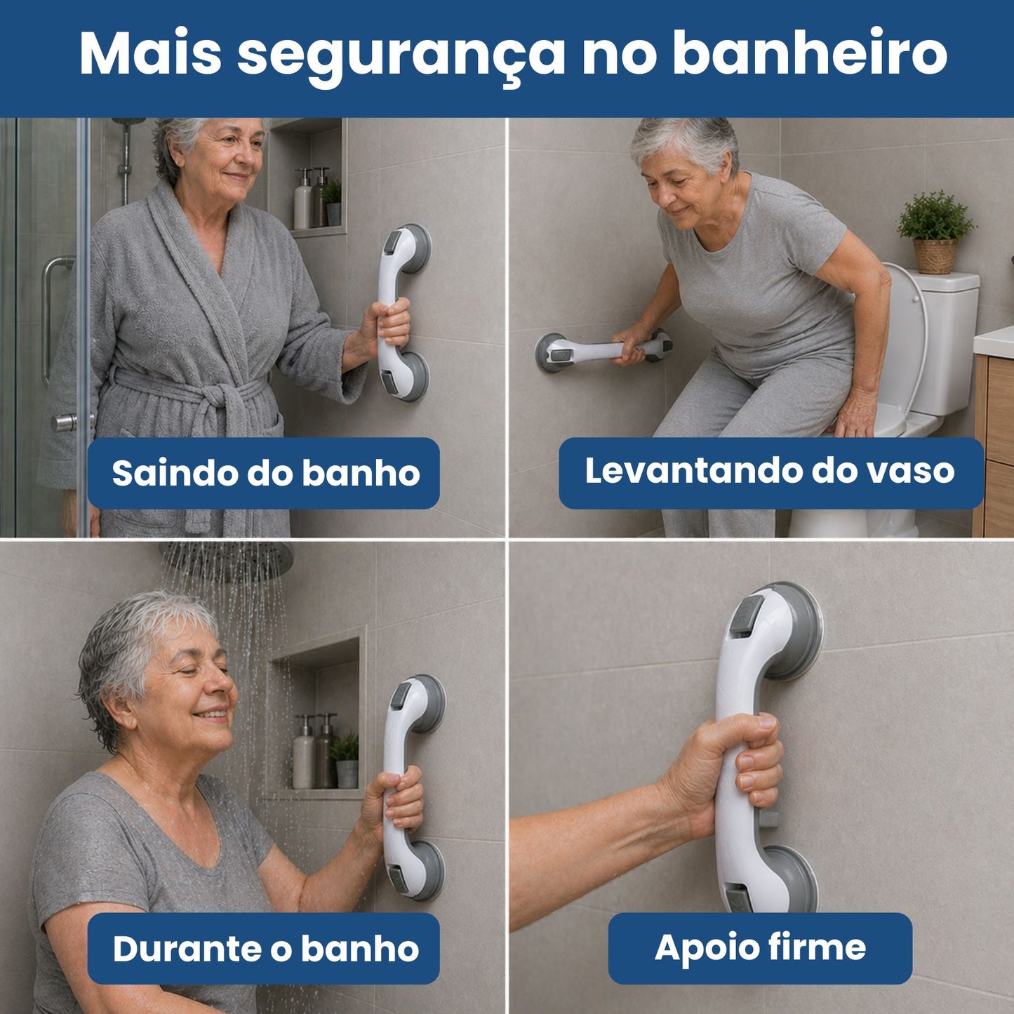 SecureGrip™ - Apoio Portátil para Banheiro