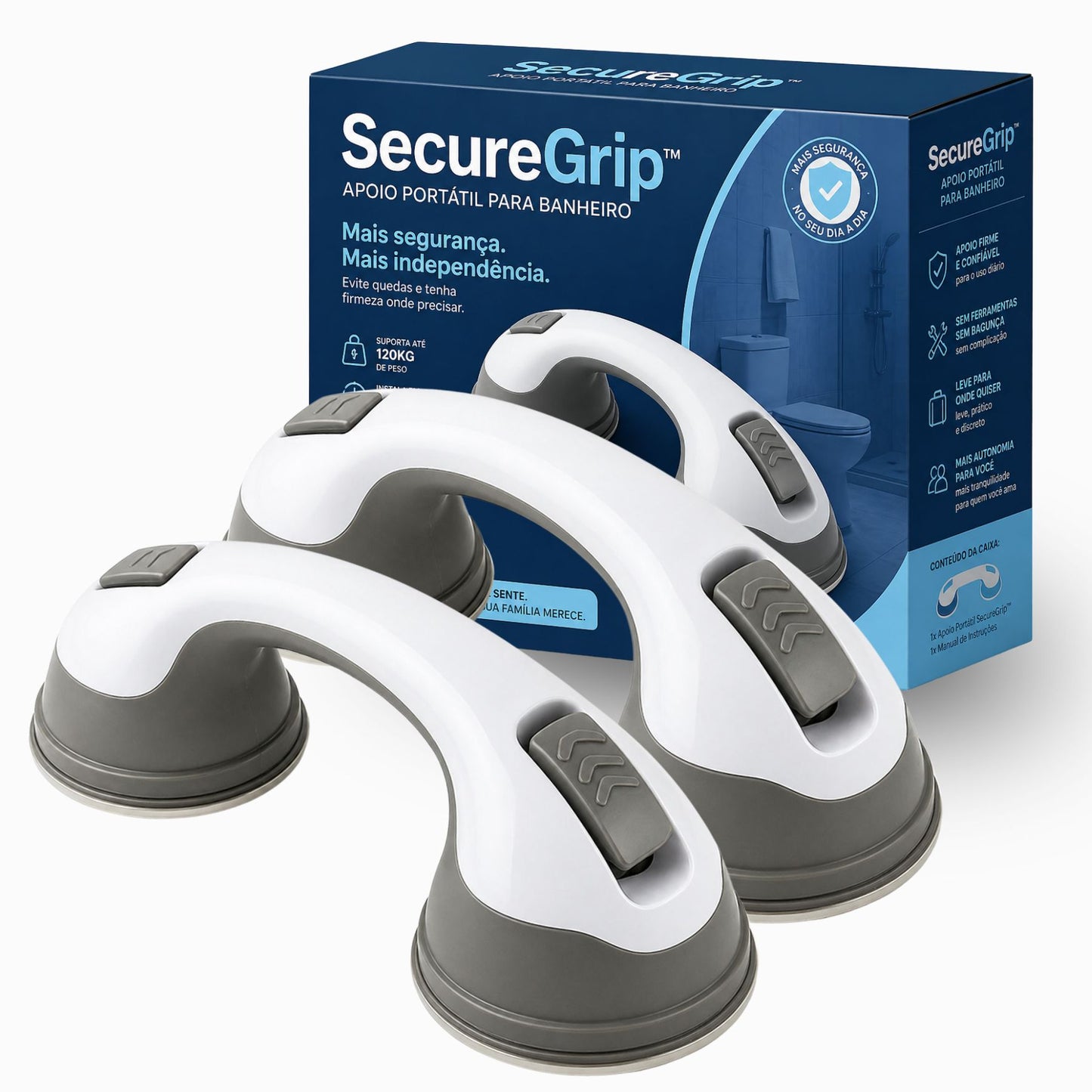 SecureGrip™ - Apoio Portátil para Banheiro